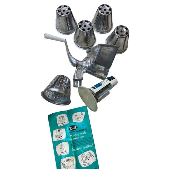 AS IS Vintage Rival Shred O mat stand 5 attachments instruction booklet